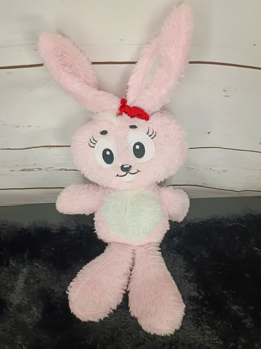 Turma Da Mônica Pink Plush Bunny Toy With Red Bow - Soft & Adorable For Kids90s